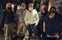 En Las Liebres con Hugo Soca, Bernardo Marzuca, junto al propietario, Pedro Melnitzky.